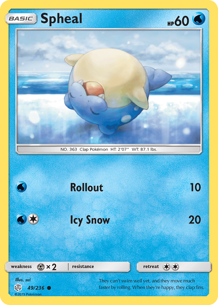 Spheal z edície Cosmic Eclipse, karta č.49