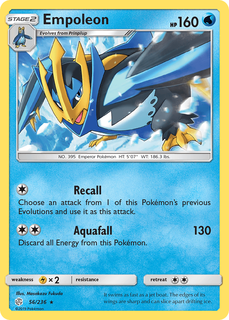 Empoleon z edície Cosmic Eclipse, karta č.56