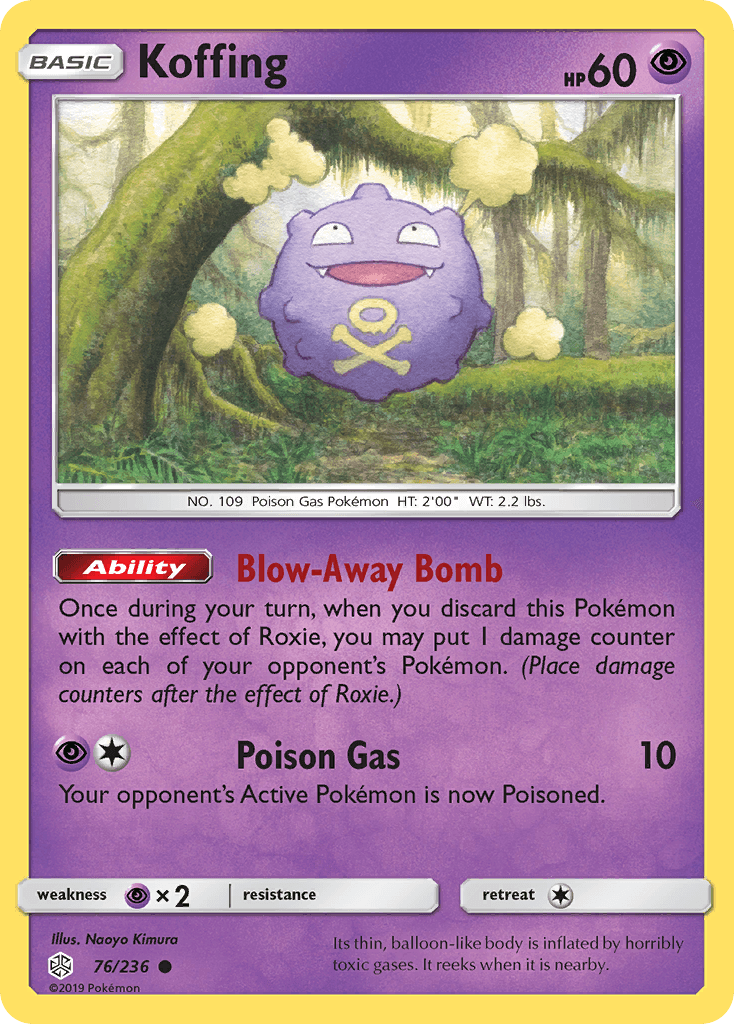 Koffing z edície Cosmic Eclipse, karta č.76