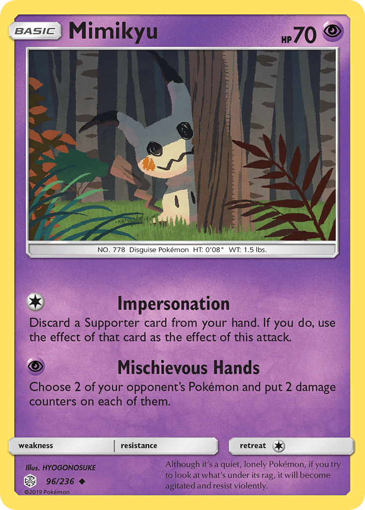 Mimikyu z edície Cosmic Eclipse, karta č.96
