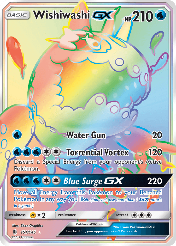Wishiwashi-GX z edície Guardians Rising, karta č.151