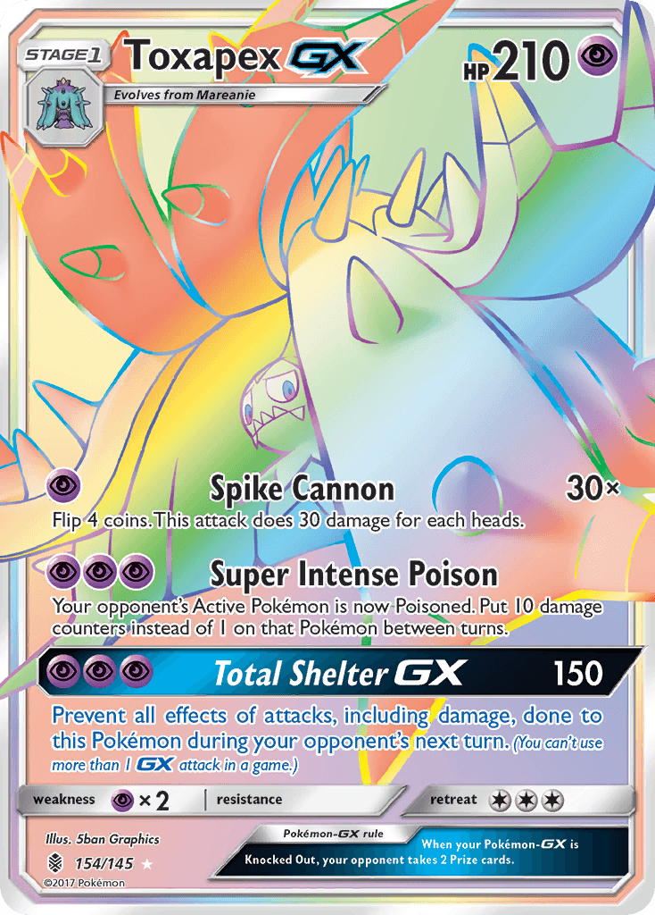 Toxapex-GX z edície Guardians Rising, karta č.154