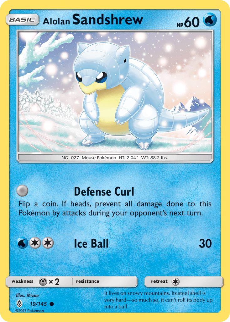 Alolan Sandshrew z edície Guardians Rising, karta č.19