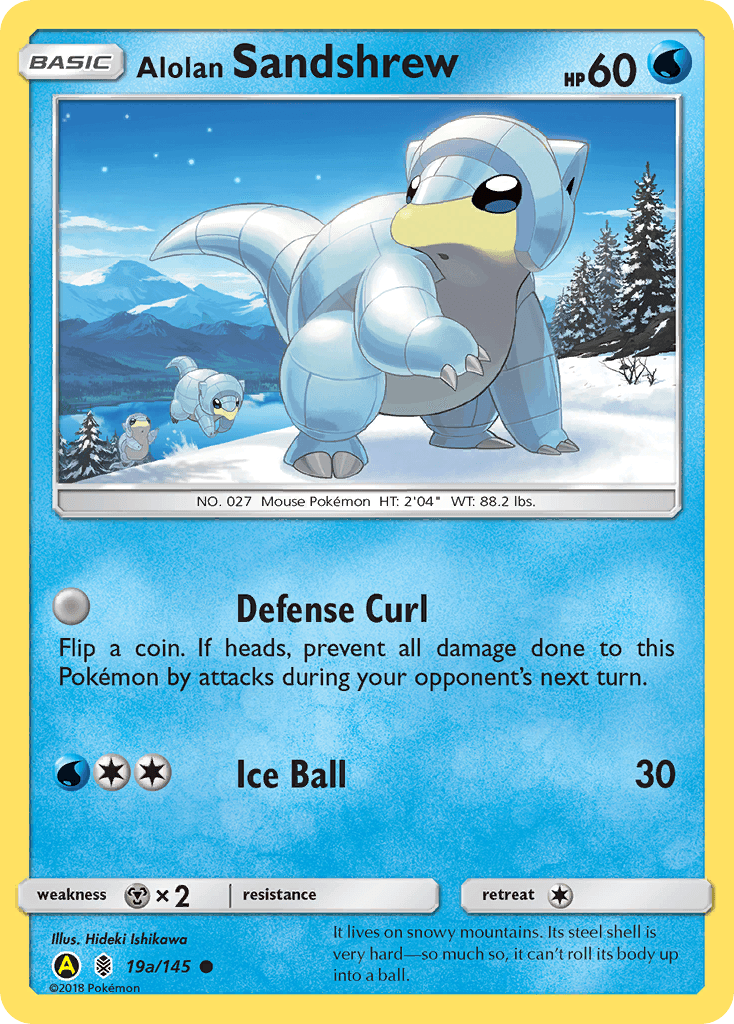 Alolan Sandshrew z edície Guardians Rising, karta č.19a