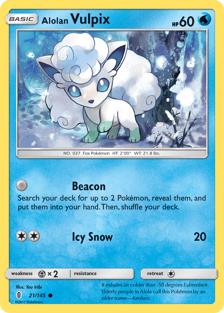 Alolan Vulpix z edície Guardians Rising, karta č.21