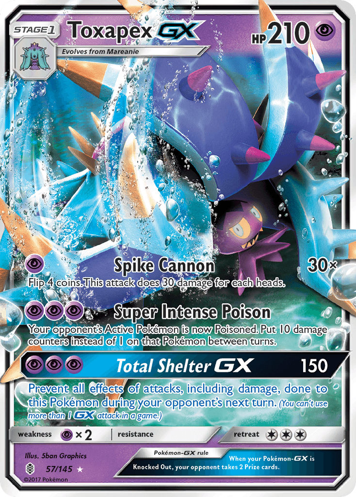 Toxapex-GX z edície Guardians Rising, karta č.57