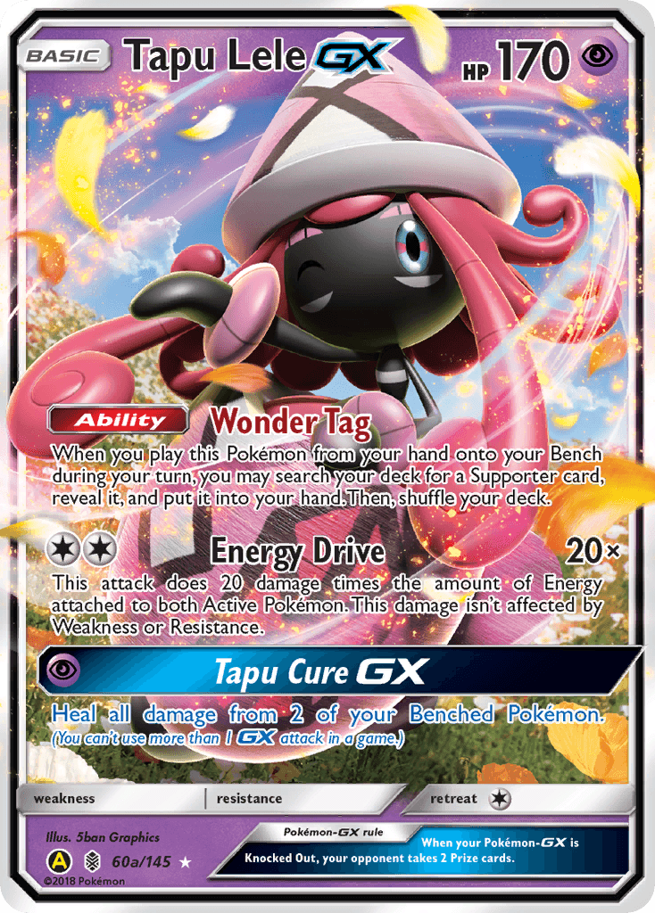 Tapu Lele-GX z edície Guardians Rising, karta č.60a