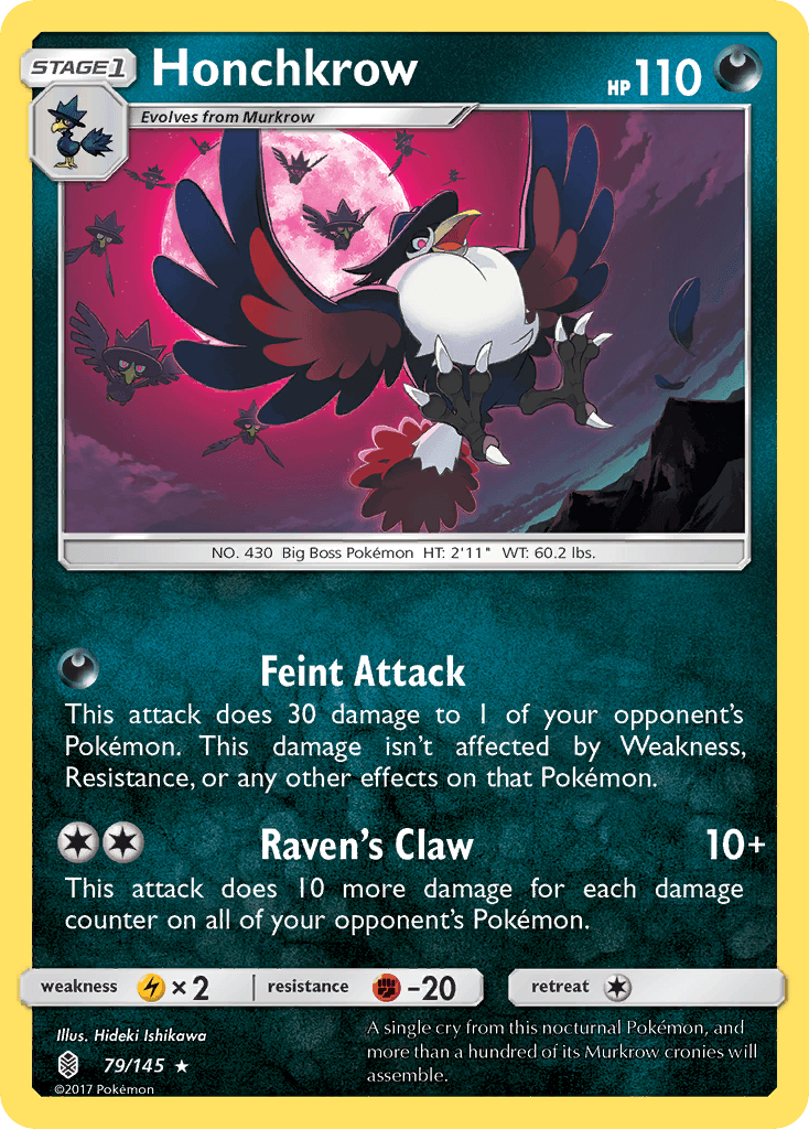 Honchkrow z edície Guardians Rising, karta č.79