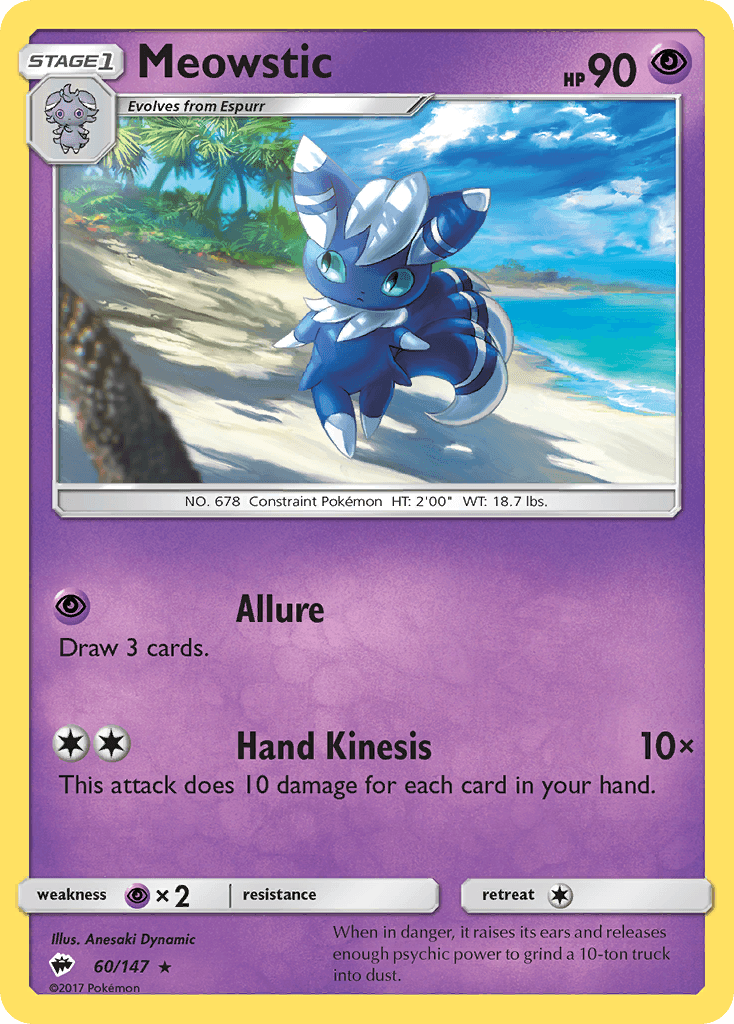 Meowstic z edície Burning Shadows, karta č.60