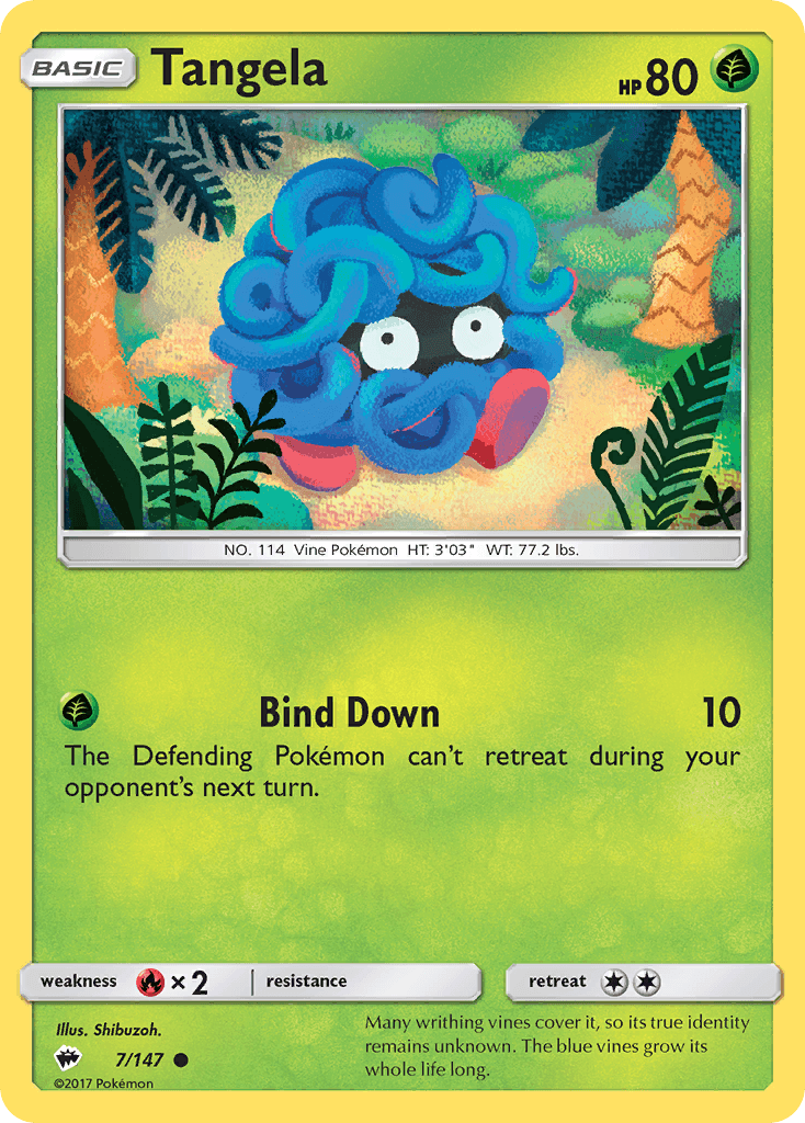 Tangela z edície Burning Shadows, karta č.7