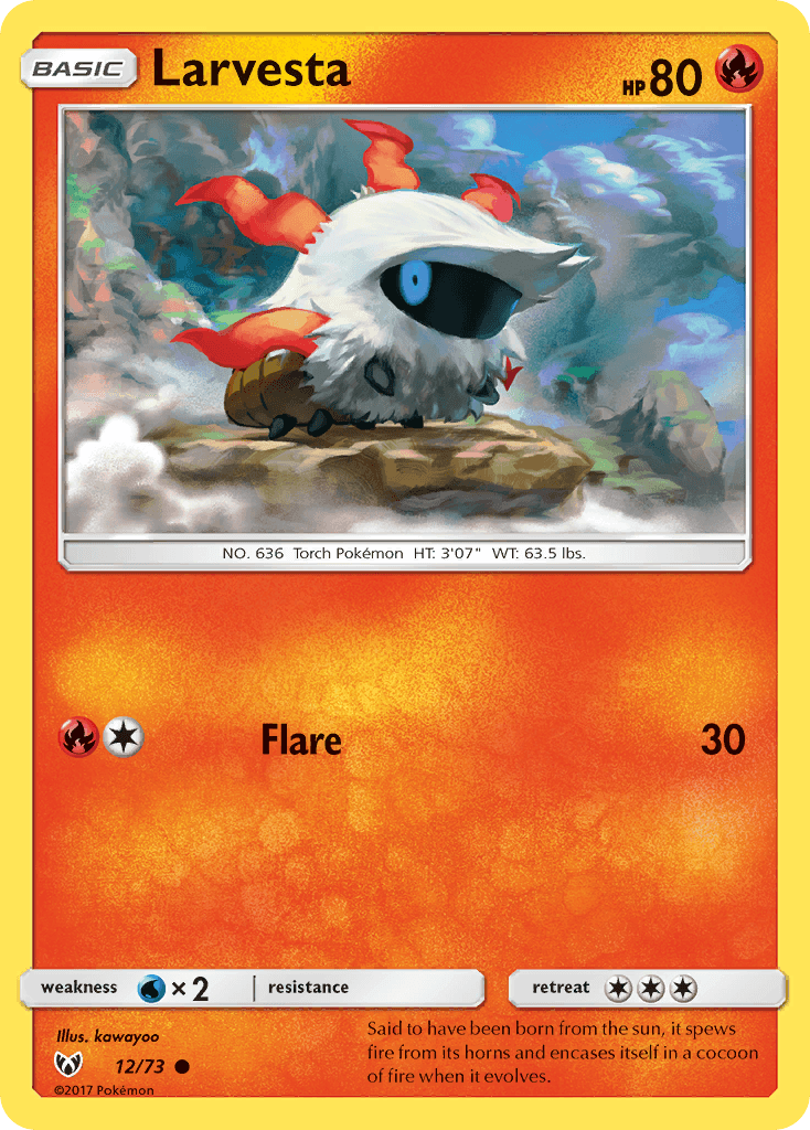 Larvesta z edície Shining Legends, karta č.12