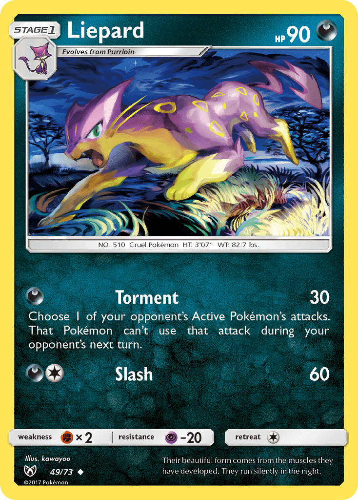 Liepard z edície Shining Legends, karta č.49