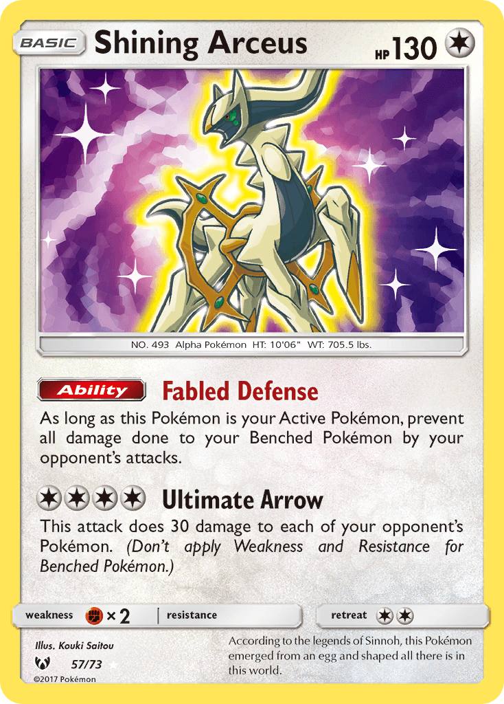 Shining Arceus z edície Shining Legends, karta č.57