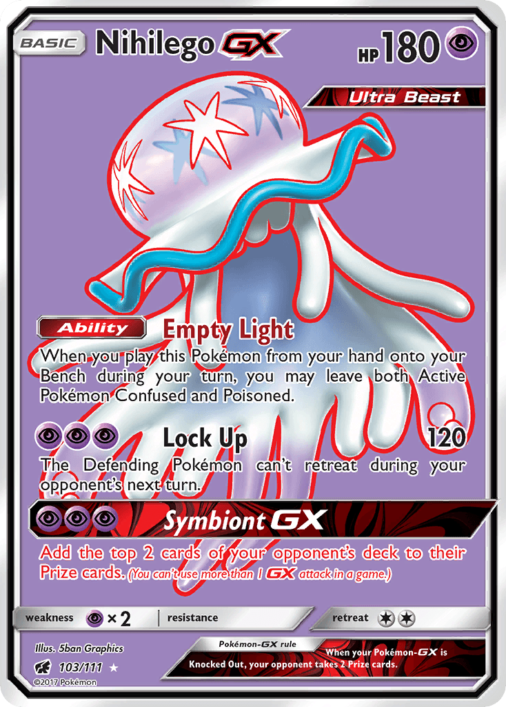 Nihilego-GX z edície Crimson Invasion, karta č.103