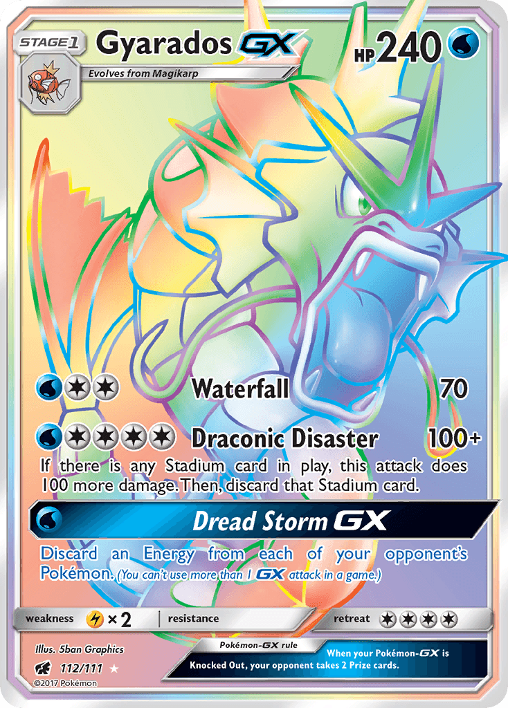 Gyarados-GX z edície Crimson Invasion, karta č.112