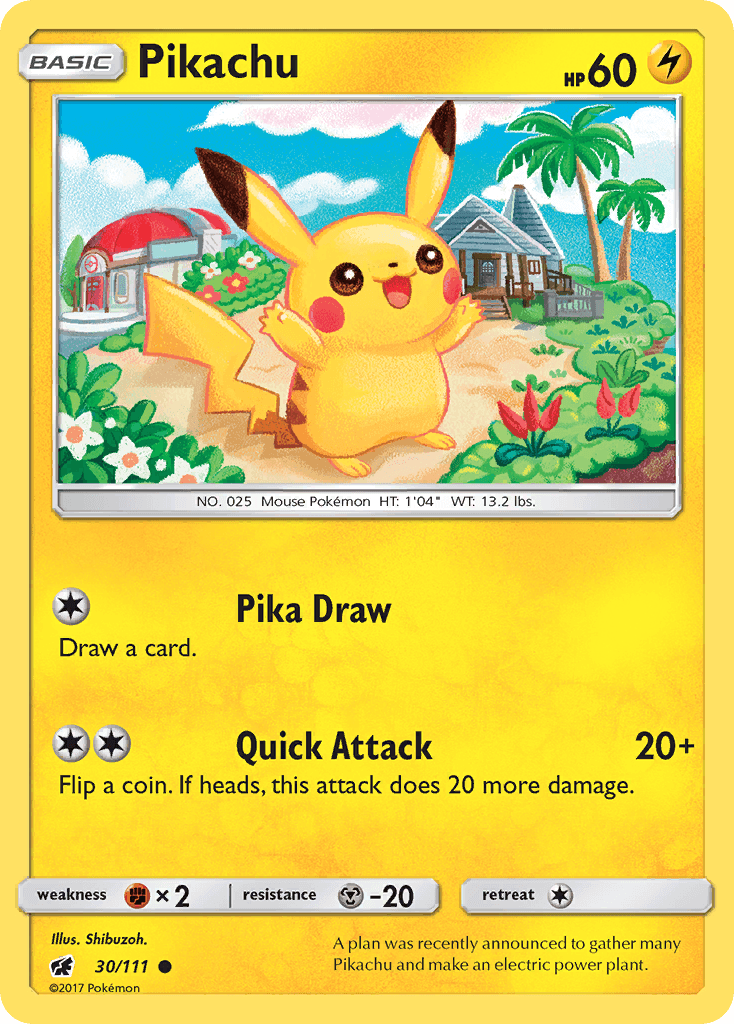 Pikachu z edície Crimson Invasion, karta č.30