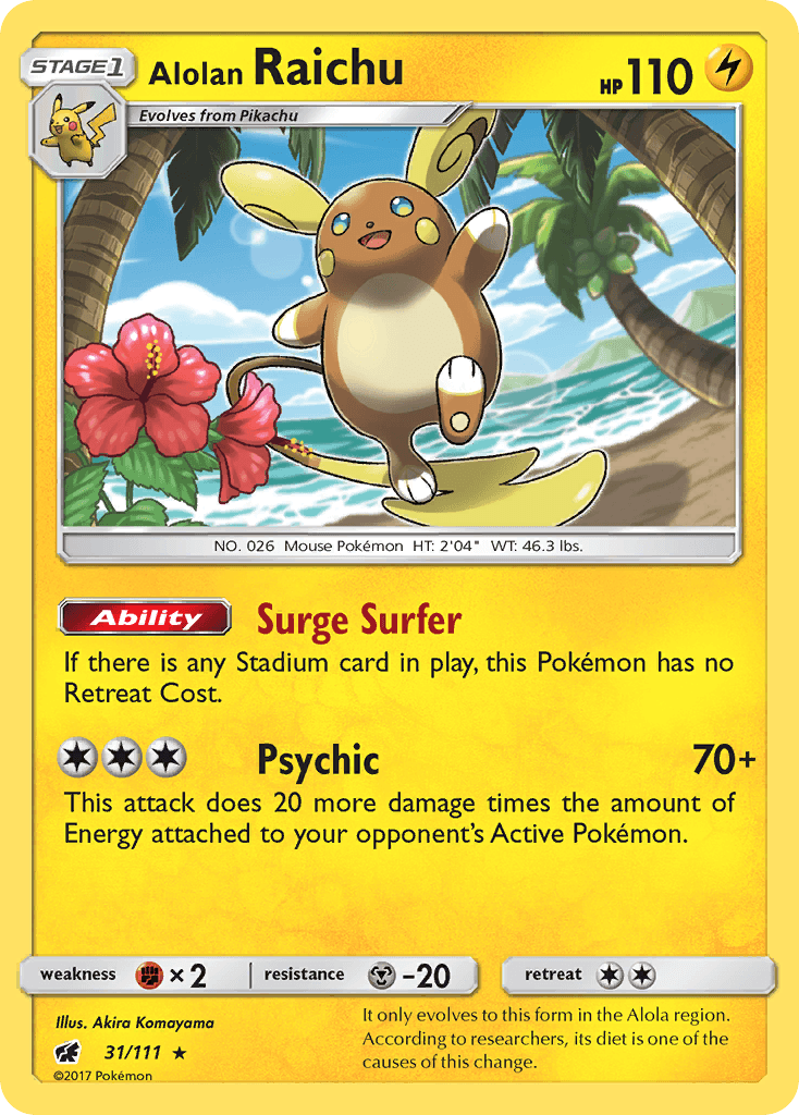 Alolan Raichu z edície Crimson Invasion, karta č.31