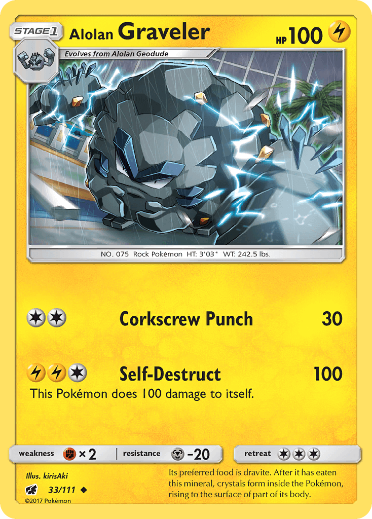 Alolan Graveler z edície Crimson Invasion, karta č.33