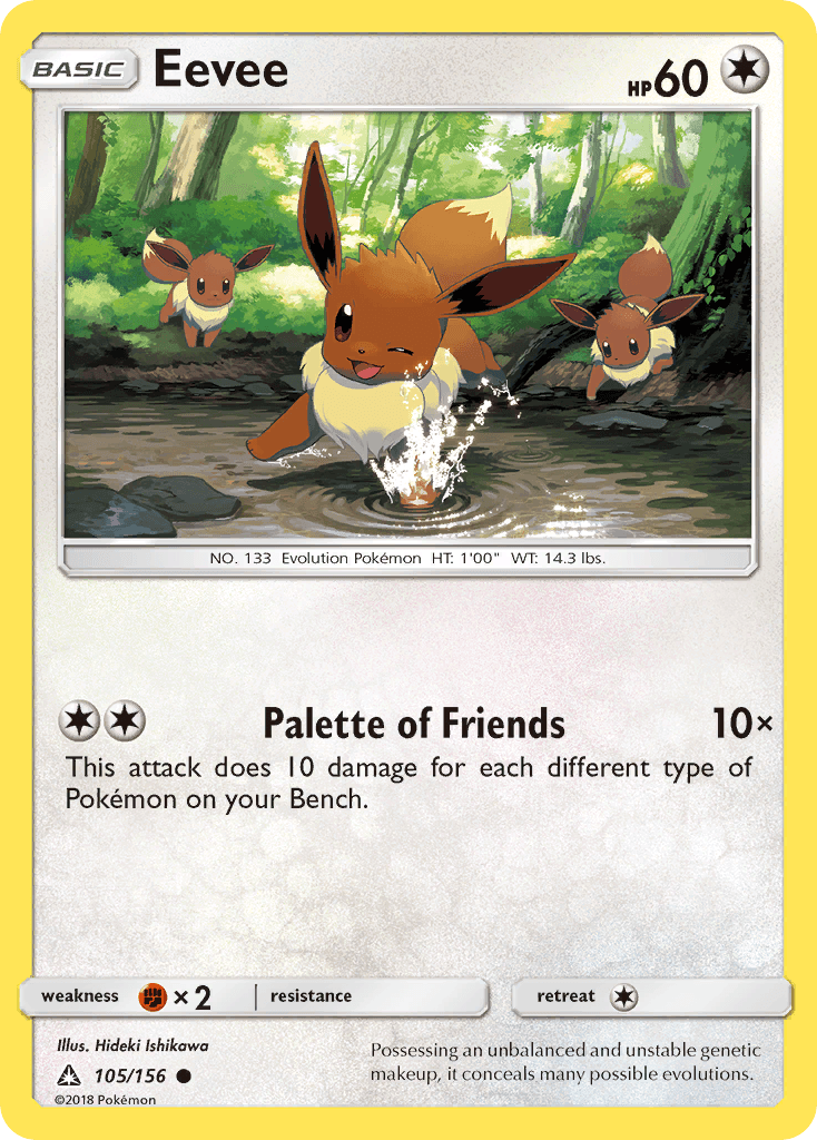 Eevee z edície Ultra Prism, karta č.105