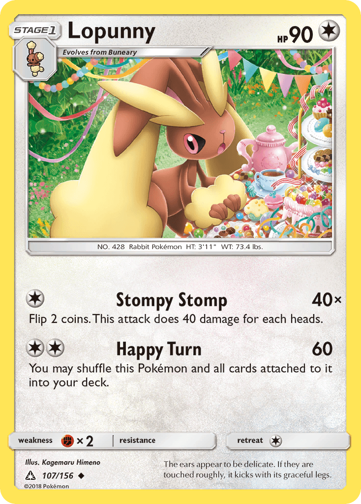 Lopunny z edície Ultra Prism, karta č.107