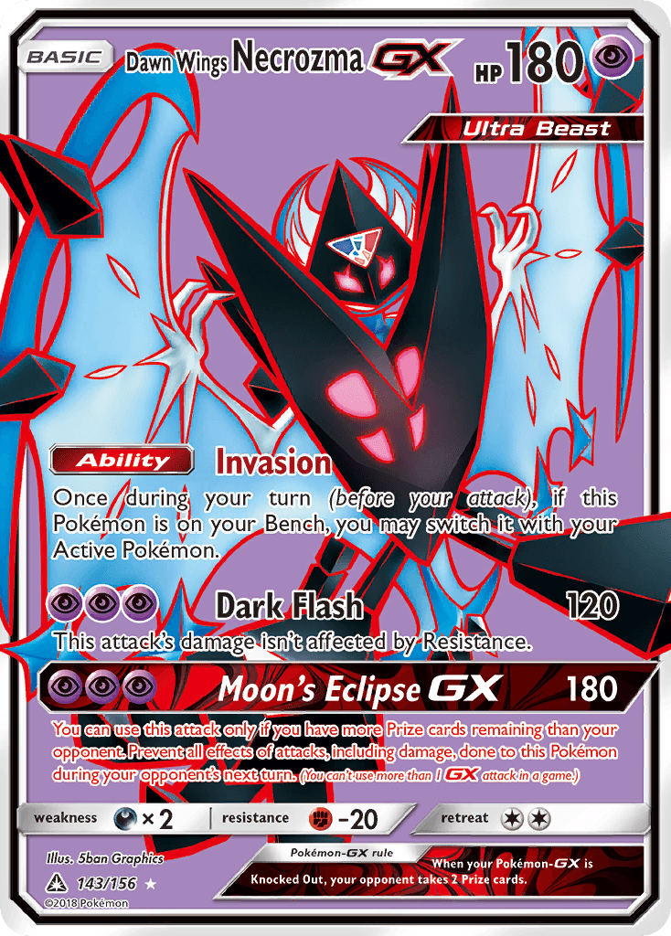 Dawn Wings Necrozma-GX z edície Ultra Prism, karta č.143