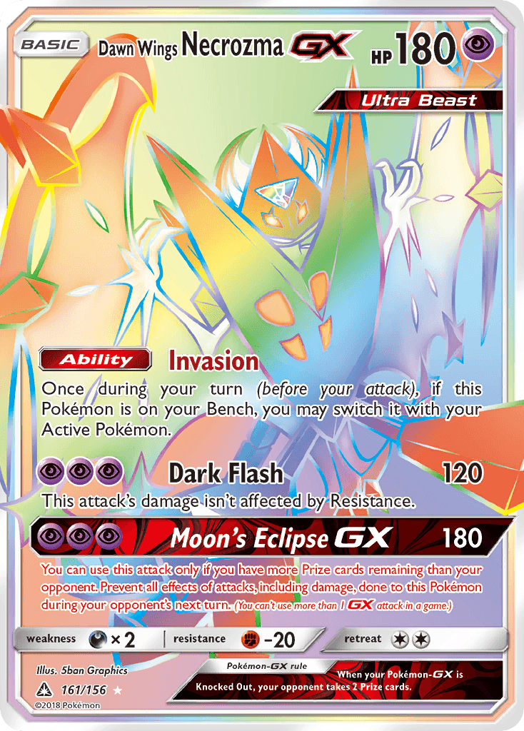 Dawn Wings Necrozma-GX z edície Ultra Prism, karta č.161