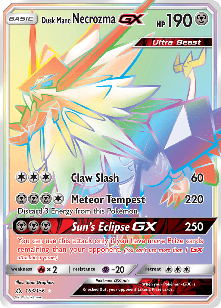 Dusk Mane Necrozma-GX z edície Ultra Prism, karta č.163