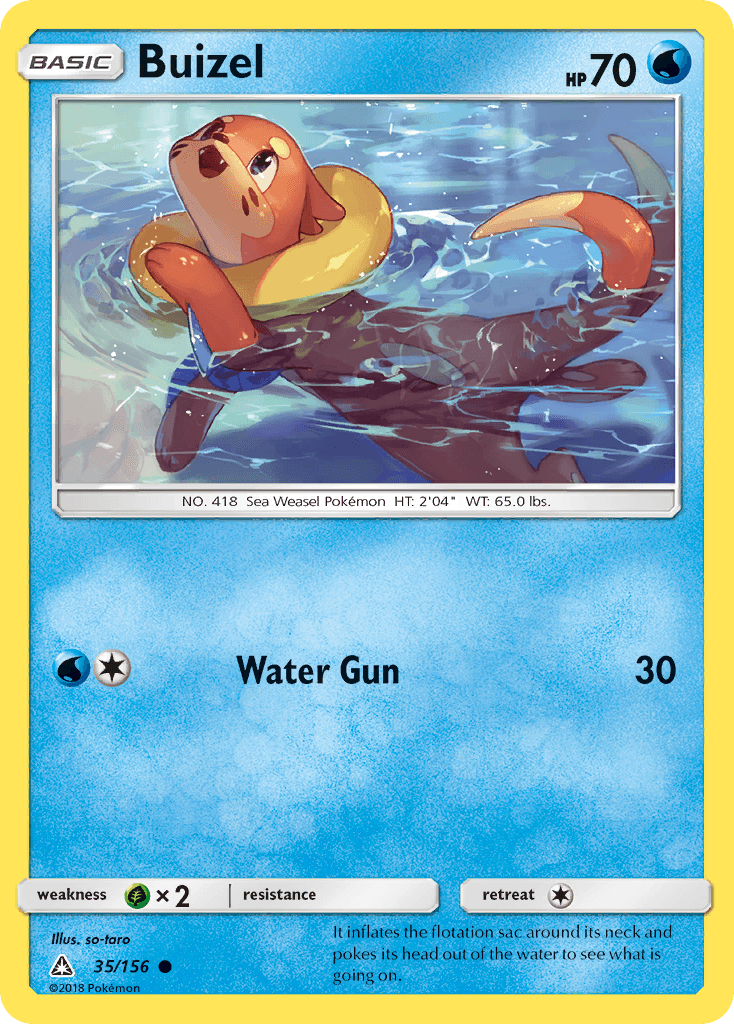 Buizel z edície Ultra Prism, karta č.35