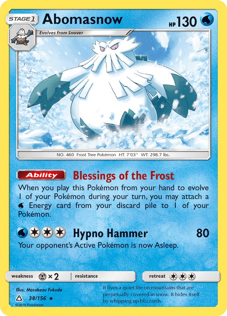 Abomasnow z edície Ultra Prism, karta č.38