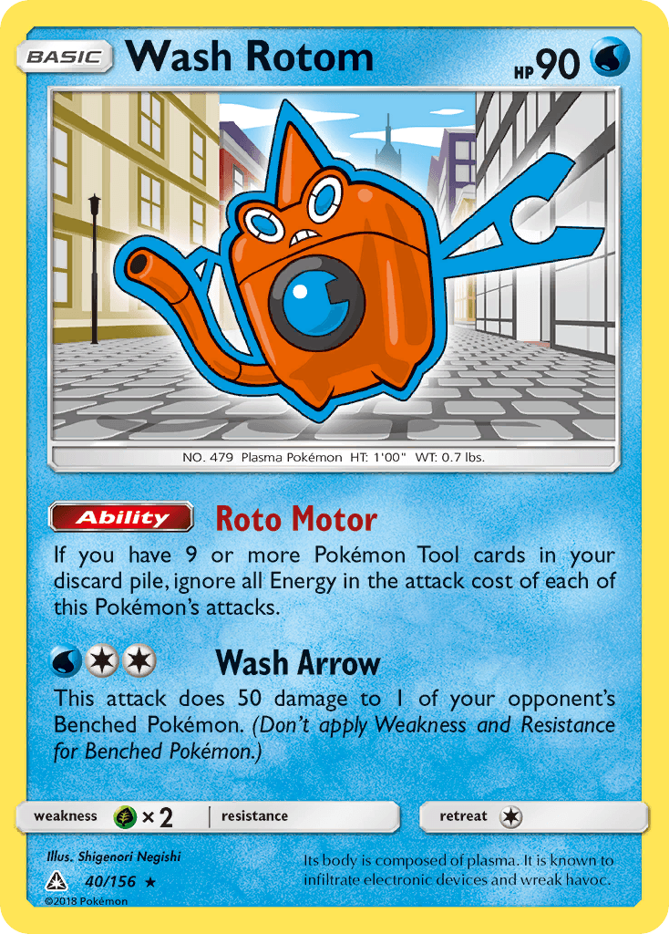Wash Rotom z edície Ultra Prism, karta č.40