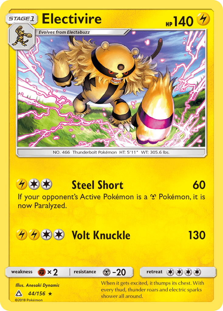 Electivire z edície Ultra Prism, karta č.44