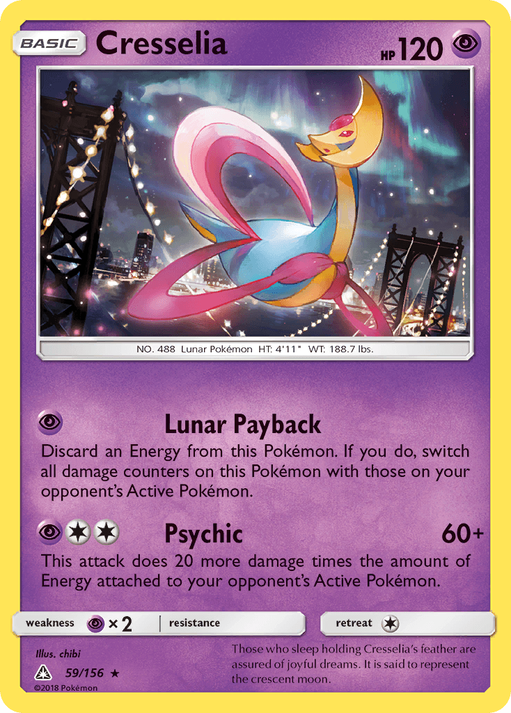 Cresselia z edície Ultra Prism, karta č.59