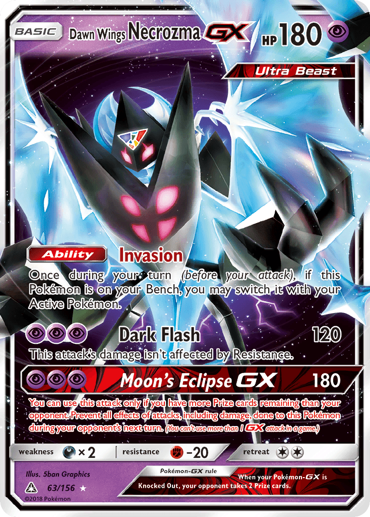 Dawn Wings Necrozma-GX z edície Ultra Prism, karta č.63
