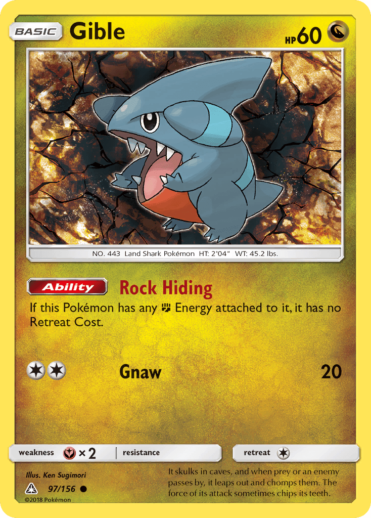 Gible z edície Ultra Prism, karta č.97