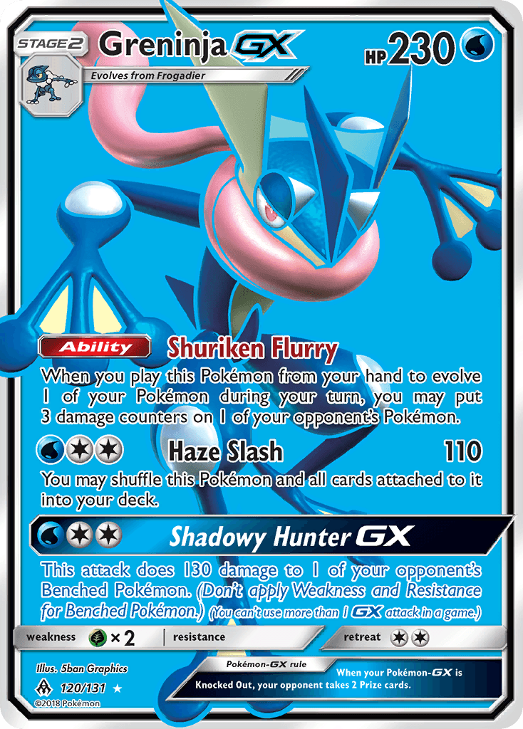 Greninja-GX z edície Forbidden Light, karta č.120