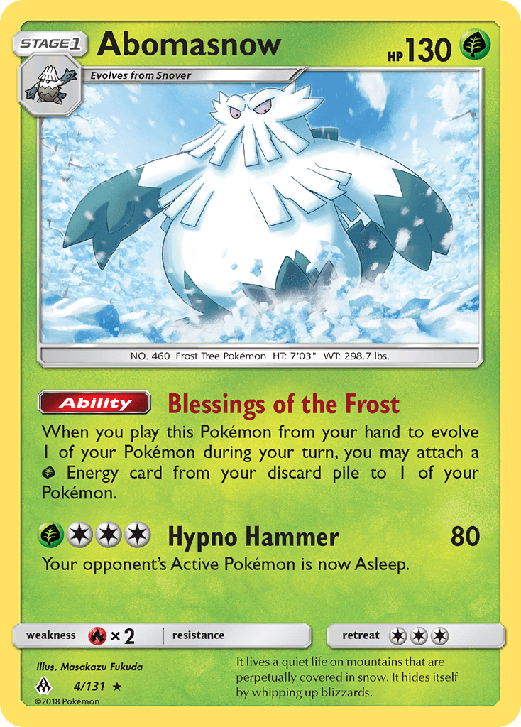 Abomasnow z edície Forbidden Light, karta č.4