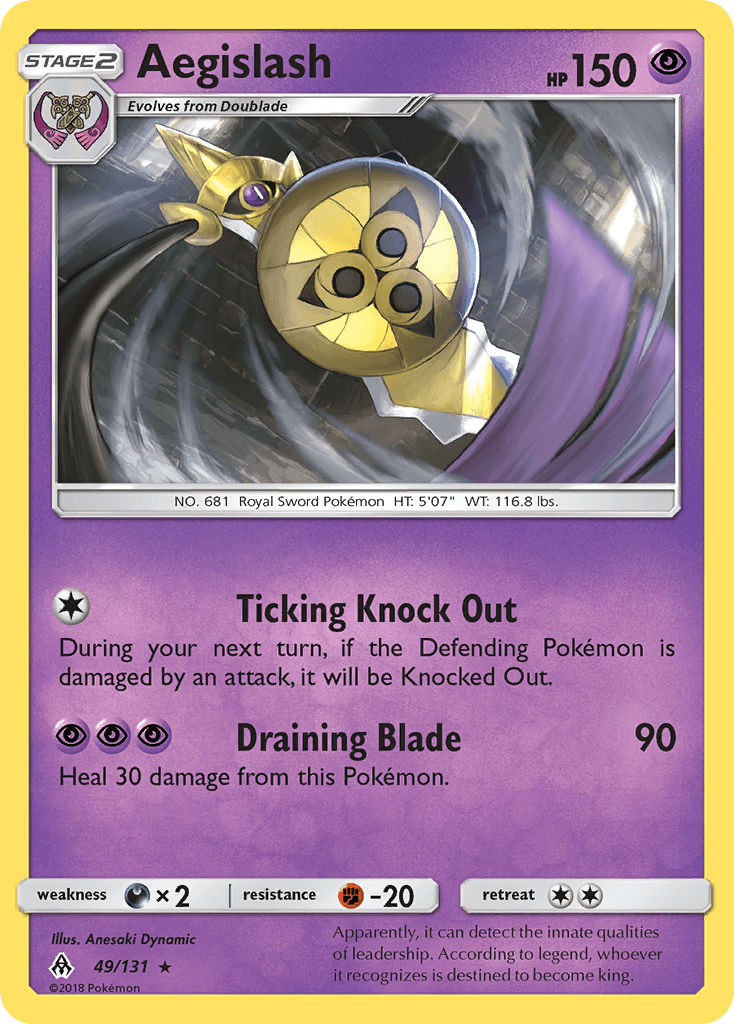 Aegislash z edície Forbidden Light, karta č.49