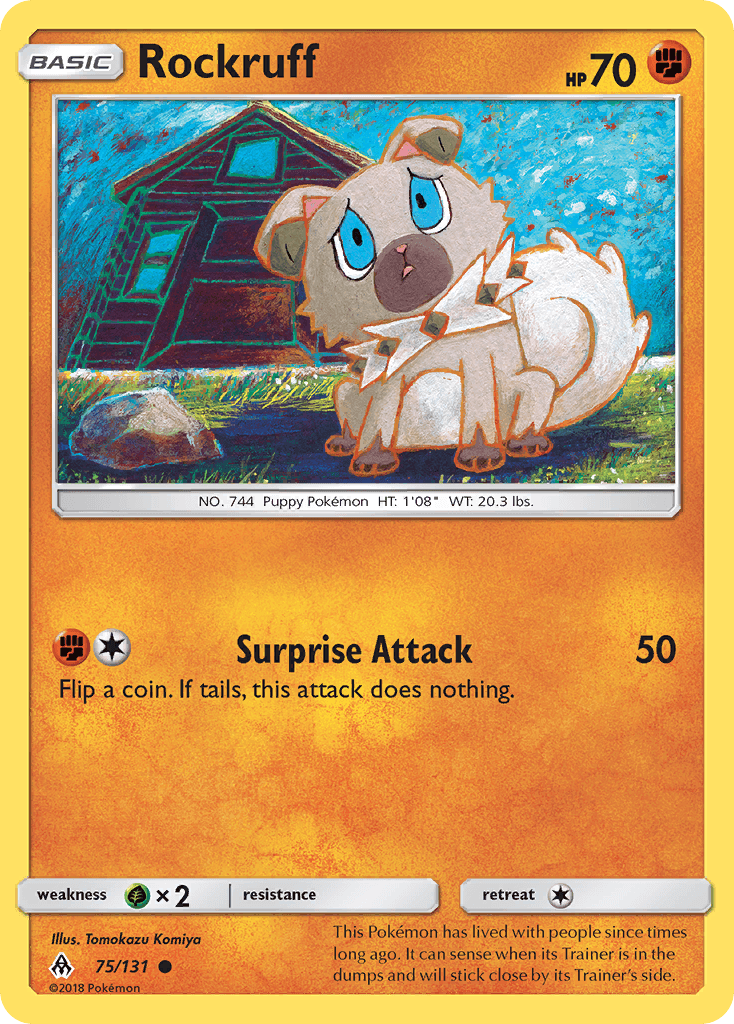Rockruff z edície Forbidden Light, karta č.75