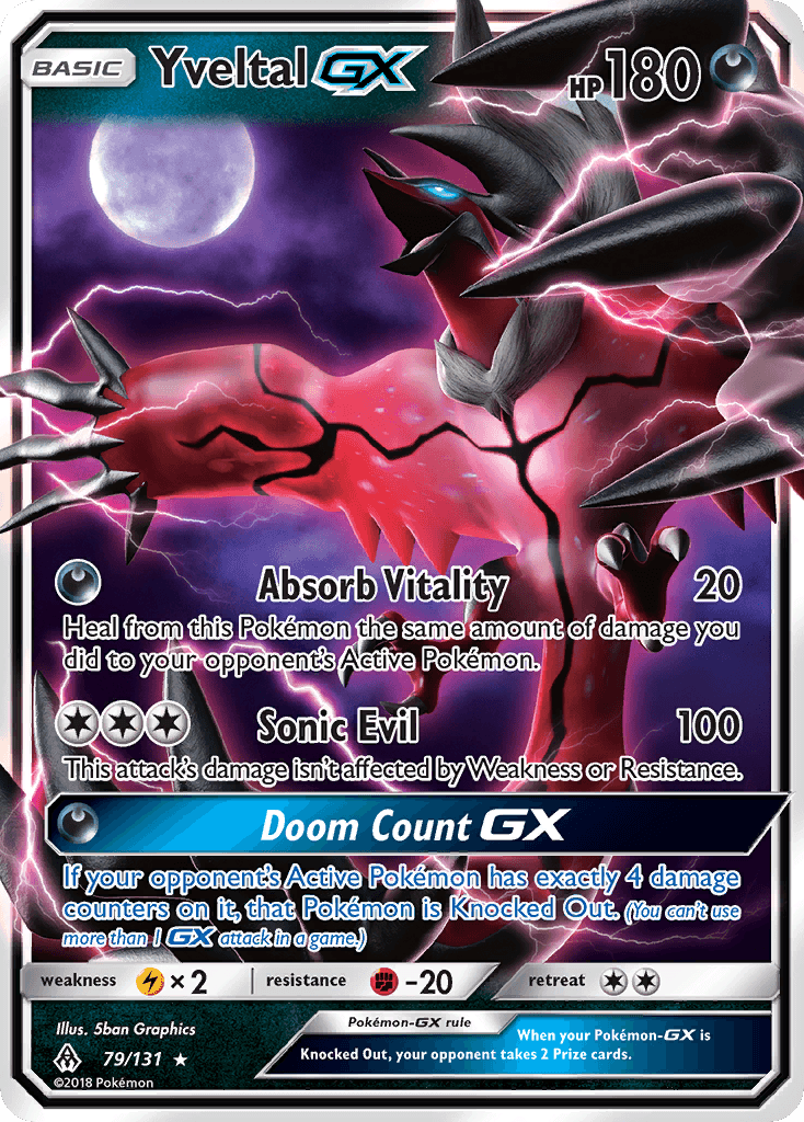 Yveltal-GX z edície Forbidden Light, karta č.79