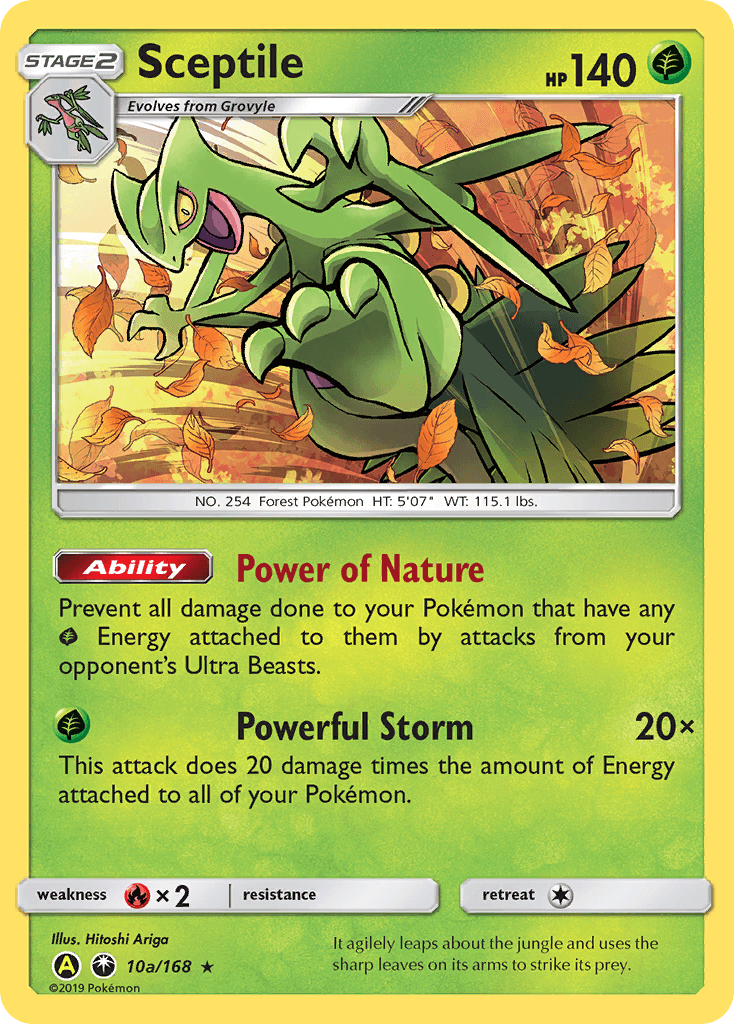 Sceptile z edície Celestial Storm, karta č.10a