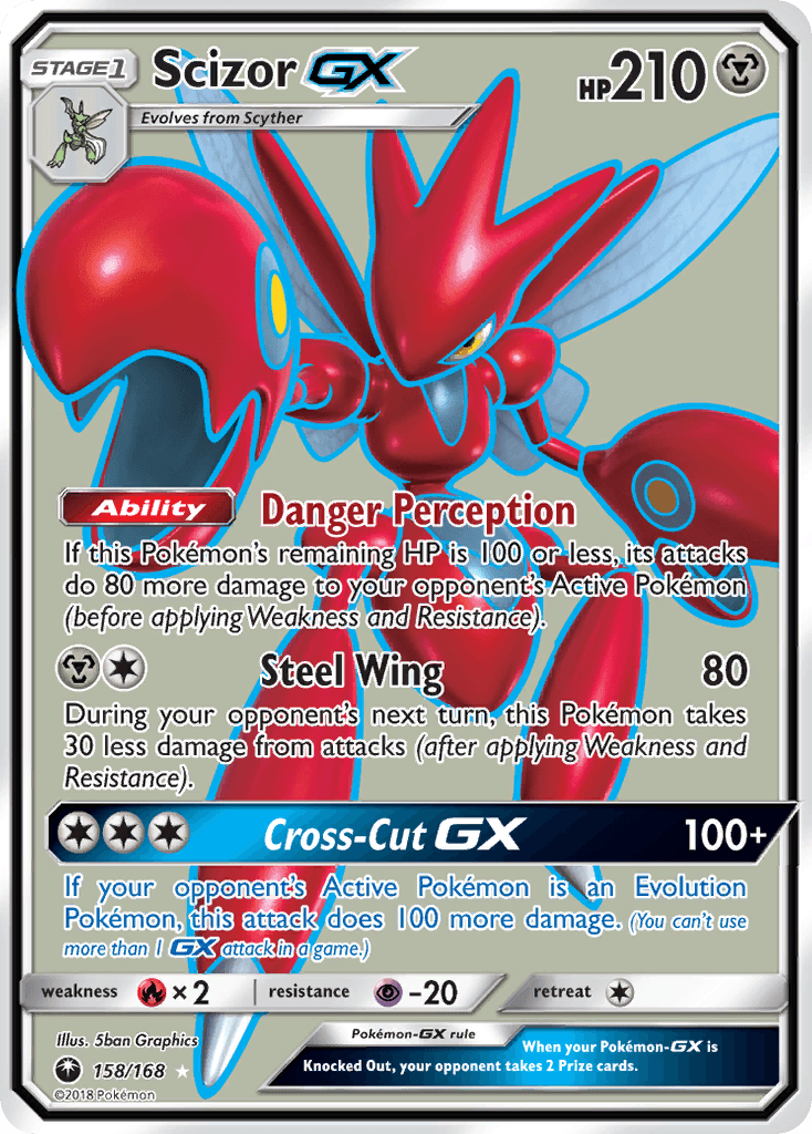Scizor-GX z edície Celestial Storm, karta č.158