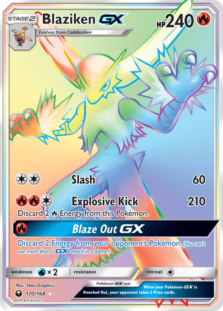 Blaziken-GX z edície Celestial Storm, karta č.170