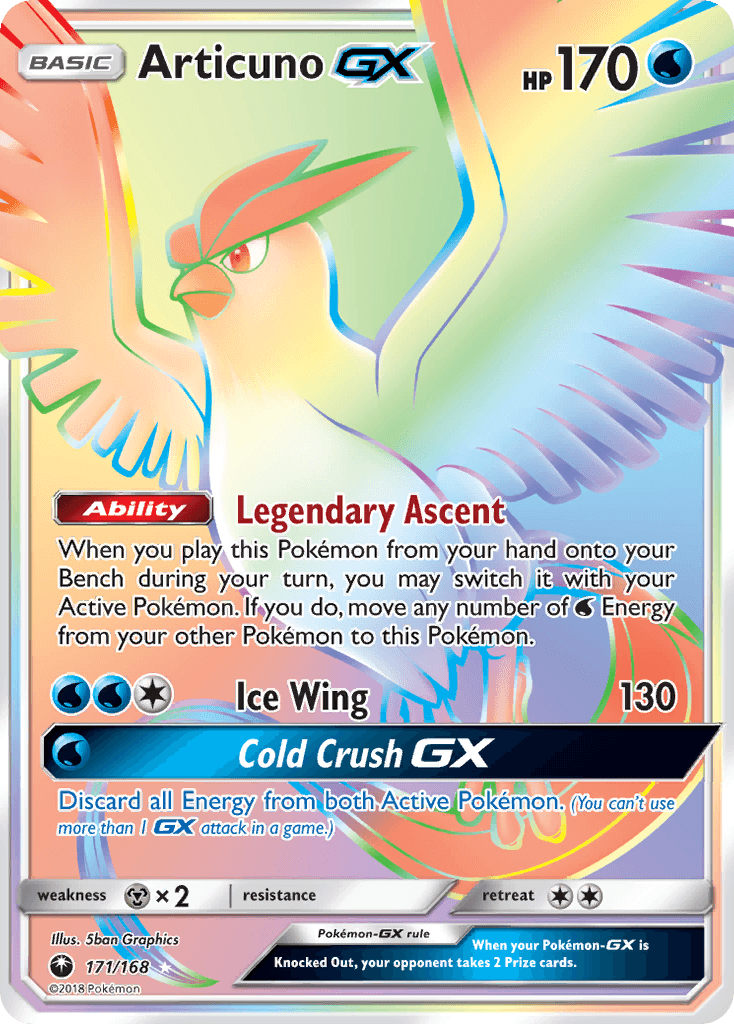 Articuno-GX z edície Celestial Storm, karta č.171
