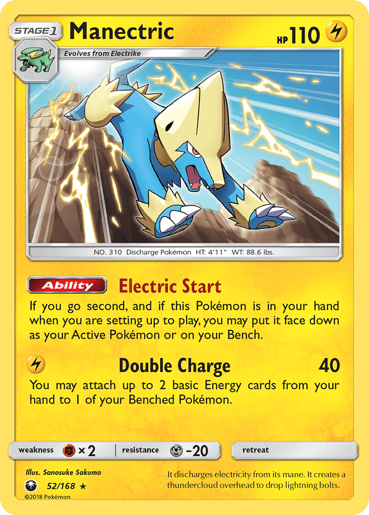 Manectric z edície Celestial Storm, karta č.52