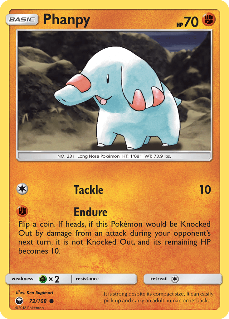 Phanpy z edície Celestial Storm, karta č.72