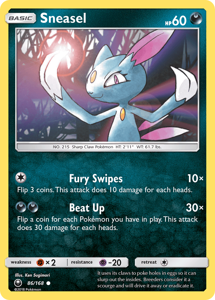 Sneasel z edície Celestial Storm, karta č.86