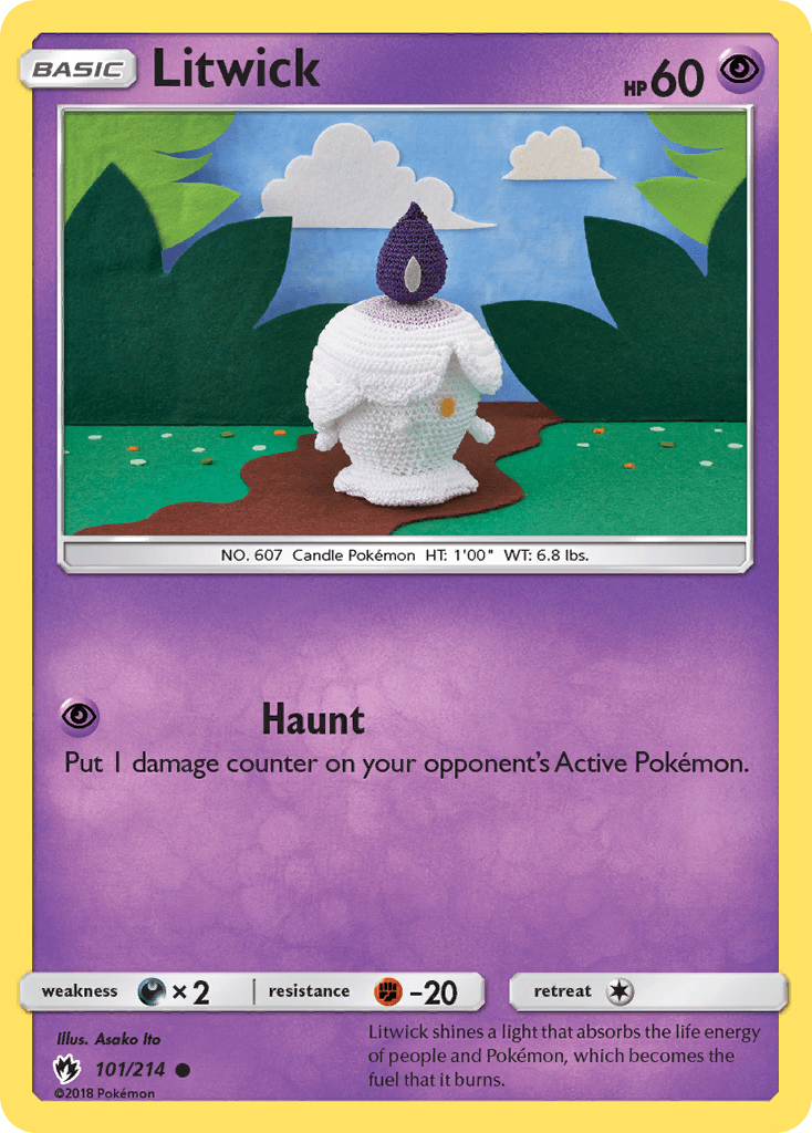 Litwick z edície Lost Thunder, karta č.101