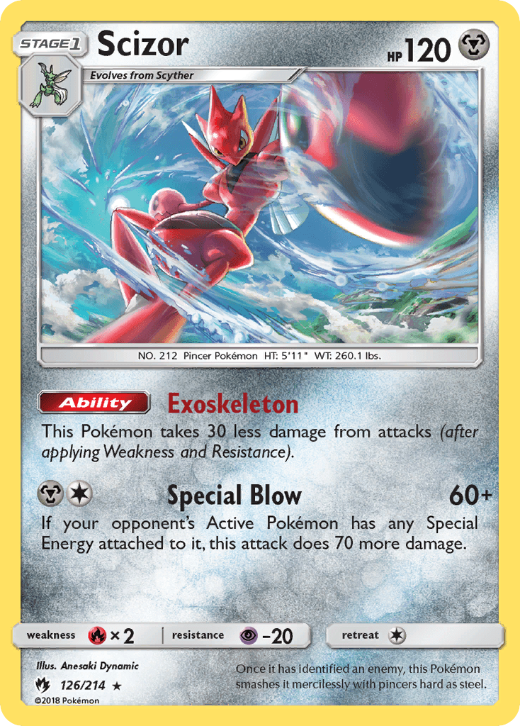 Scizor z edície Lost Thunder, karta č.126