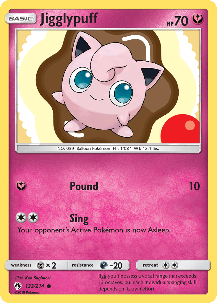 Jigglypuff z edície Lost Thunder, karta č.133