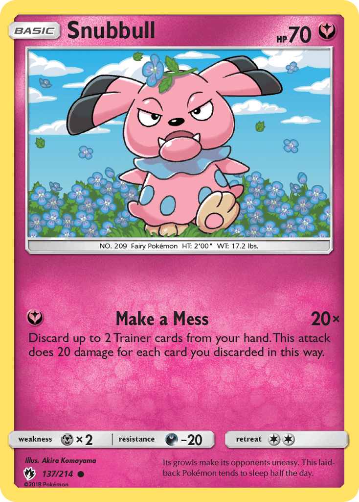 Snubbull z edície Lost Thunder, karta č.137